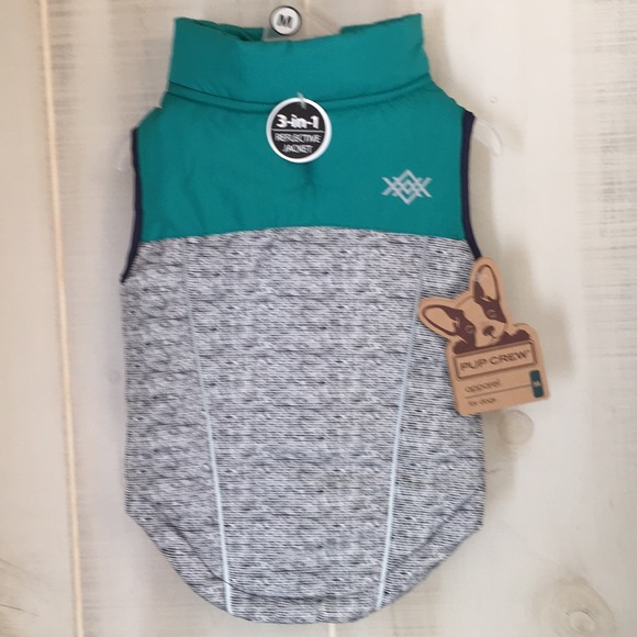 Pup crew blue contrast 3 in 1 dog jacket Clearance